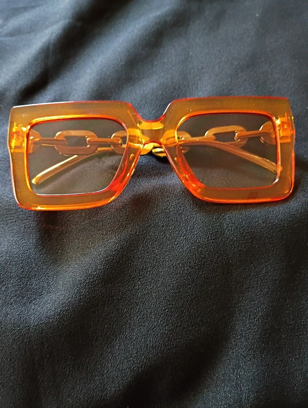 Orange Square Sunglasses Retro Y2K Oversized Tinted Frames